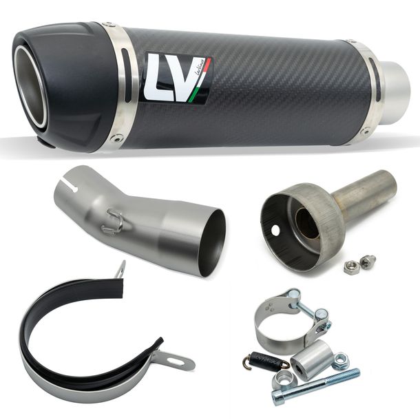 Silencieux d'échappement LeoVince GP CORSA EVO RACING Carbone, bouchon en Technopolymère et silencieux atténuateur pour Kawasaki Ninja 400 2018 - 2021 / 2022 - 2023 / Ninja 500 / SE 2024 - 2026 / Z 400 2019 - 2021 / 2022 - 2023 / Z 500 / SE