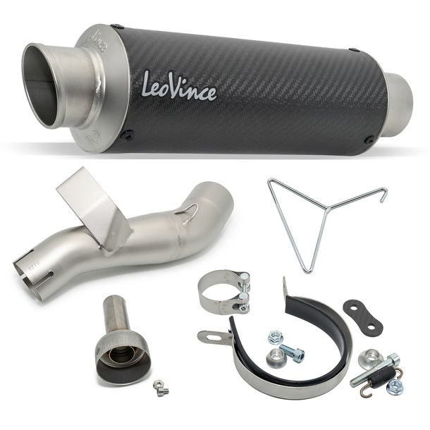 Silencieux d'échappement LeoVince GP CORSA RACING Carbone & Chicane pour Honda CB 500 F / CB 500 X / CBR 500 R Année 2019 - 2023 E4 / E5 / CB 500 Hornet / NX Année 2024 - 2025 E5+