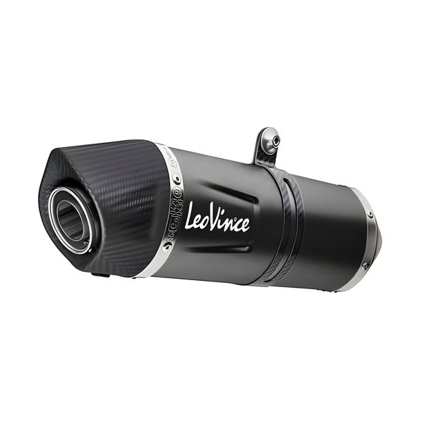 Endschalldämpfer LeoVince LV ONE EVO RACING Black Edition Edelstahl schwarz, Carbon Kappe & Hitzeschild für Yamaha Ténéré 700 / World Raid / Rally Edition / Extreme Edition / Explore Edition 700 2019 - 2026