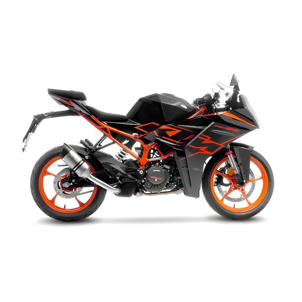 Silencieux LeoVince LV PRO RACING acier inoxydable, embout carbone pour KTM RC 125 / 390 ann. 2022 - 2023 E5