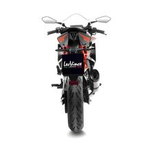 Silenciador traseiro LeoVince LV PRO RACING em aço inoxidável, tampa de carbono para KTM RC 125 / 390 ano 2022 - 2023 E5