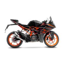 Silenciador traseiro LeoVince LV PRO RACING em aço inoxidável, tampa de carbono para KTM RC 125 / 390 ano 2022 - 2023 E5