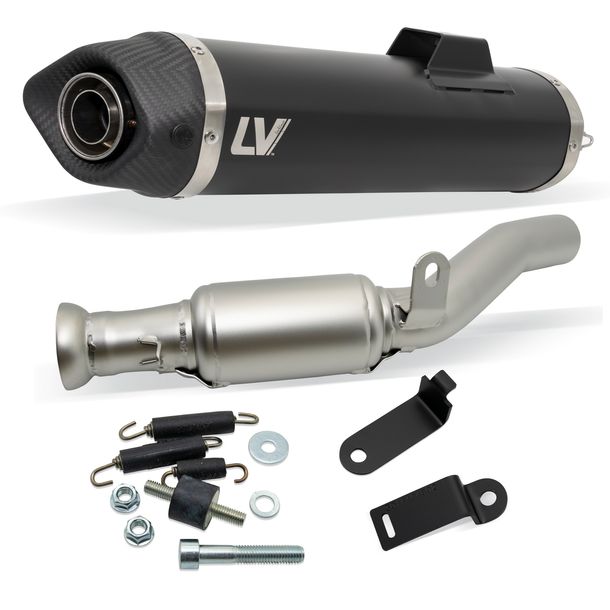Endschalldämpfer LeoVince LV ONE EVO RACING Black Edition Edelstahl schwarz, Carbon Kappe für CAN-AM Ryker 600 / 900 Sport / Rally / ACE Bj. 2019 - 2024 E4 / E5
