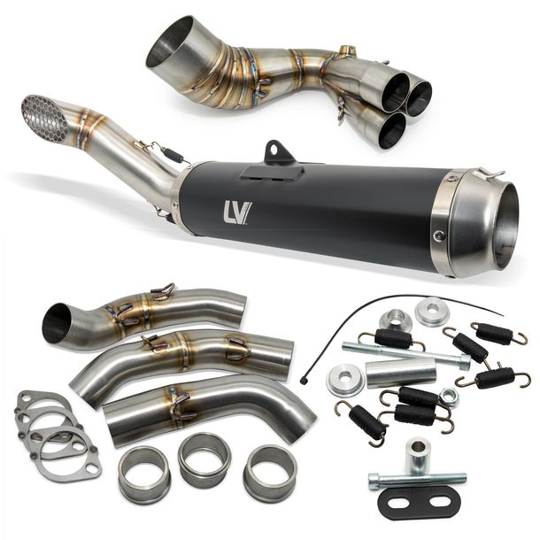 Auspuffanlage komplett LeoVince LV RACE RACING Black Edition Edelstahl schwarz für Yamaha Tracer 9 / GT / GT+ 900 Bj. 2021 - 2024 E5 / XSR Bj. 2022 - 2024 E5