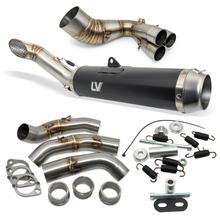 Kompletní výfukový systém LeoVince LV RACE RACING Black Edition z nerezové oceli, černý pro Yamaha Tracer 9 / GT / GT+ 900 r. v. 2021 - 2024 E5 / XSR r. v. 2022 - 2024 E5