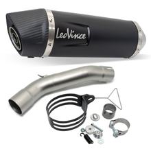Silenziatore finale LeoVince LV ONE EVO RACING Black Edition in acciaio inossidabile nero, tappo in carbonio per Beta RR / Motard 4 tempi 125 LC anno 2021 - 2024 E5 / anno 2025 - 2026 E5+