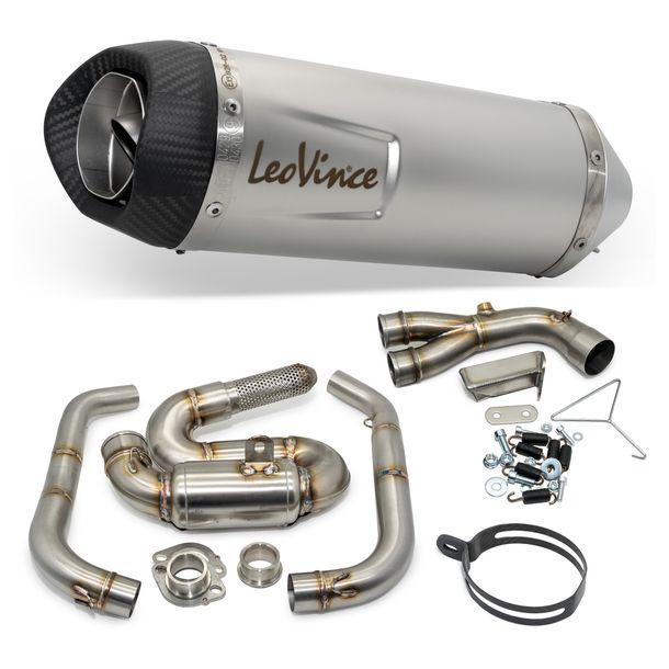 Sistema de escape completo LeoVince LV ONE EVO RACING de acero inoxidable, tapa de carbono para Yamaha MT-07 / XSR / Xtribute / YZF-R7 700 año 2021 - 2024 E5