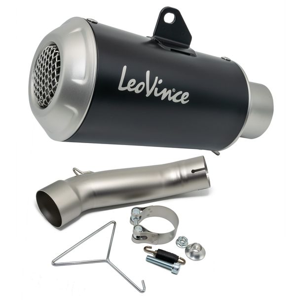 Rear silencer LeoVince LV-10 RACING Black Edition stainless steel black for Husqvarna Svartpilen / Vitpilen 125 year 2021 - 2023 E5 / 401 year 2020 - 2023 E4 / E5