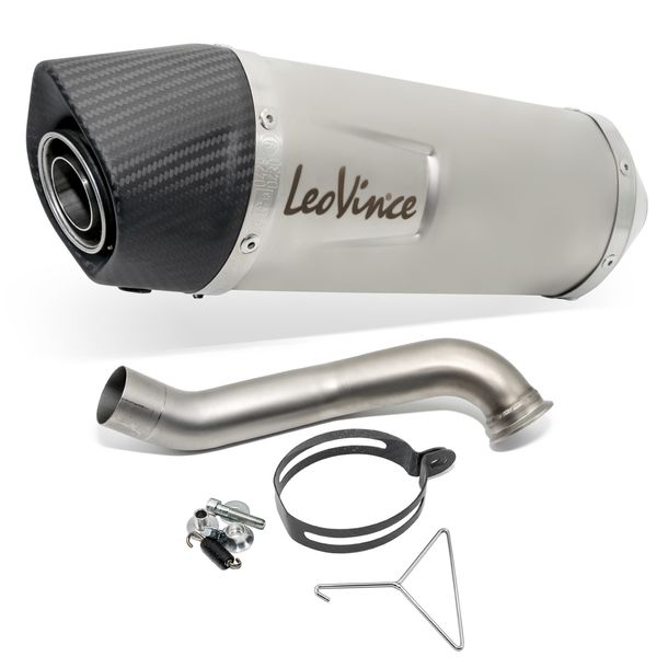 Endschalldämpfer LeoVince LV ONE EVO RACING Edelstahl, Carbon Kappe für KTM Duke / R 690 Bj. 2012 - 2015 E3