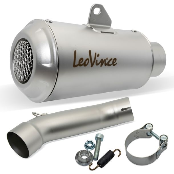 Rear silencer LeoVince LV-10 RACING stainless steel for Husqvarna Svartpilen / Vitpilen 125 year 2021 - 2023 E5 / 401 year 2020 - 2023 E4 / E5