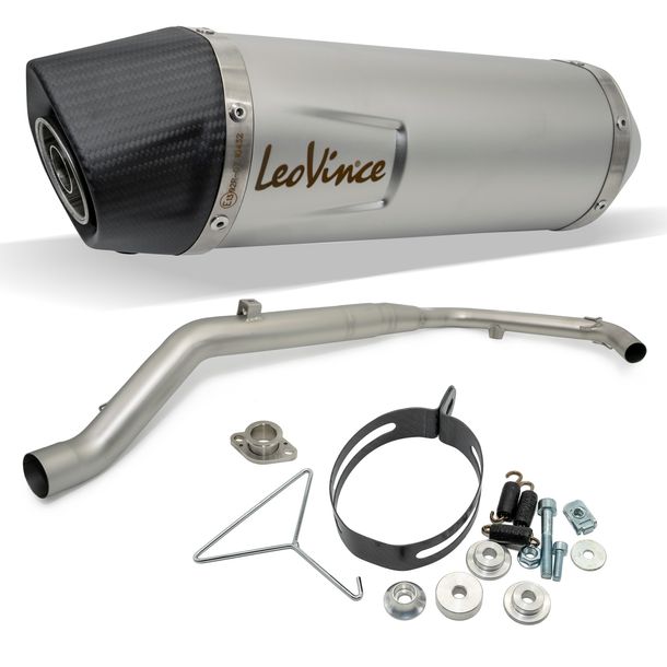 Auspuffanlage LeoVince Komplettanlage LV ONE EVO RACING Edelstahl, Carbon Kappe für Yamaha MT-125 / YZF-R125