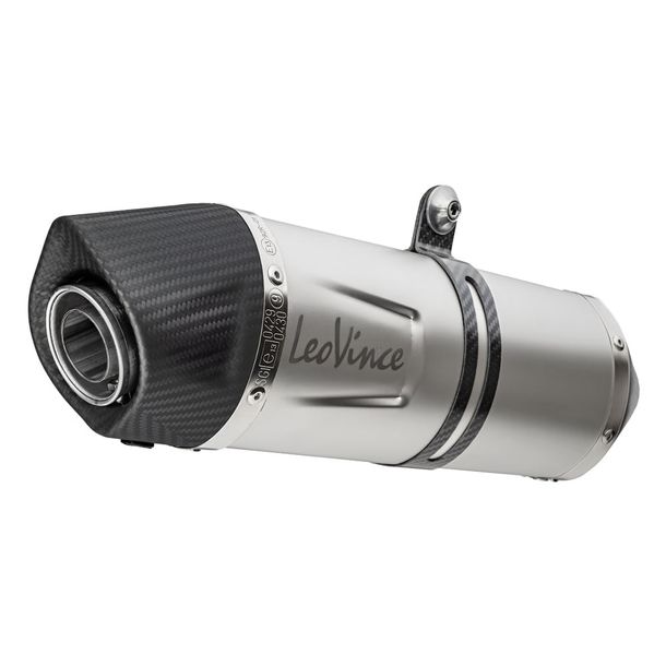 Silenciador final LeoVince LV ONE EVO RACING de acero inoxidable, tapa de carbono para KTM Duke 125 / 390 año 2021 - 2023 E5