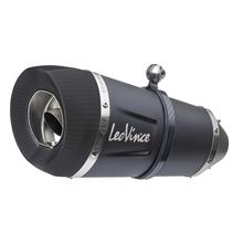 Silenziatore posteriore LeoVince FACTORY S RACING Black Edition in acciaio inossidabile nero, tappo in carbonio e paracalore per BMW F 900 R / XR / A2 anno 2020 - 2024 E5