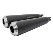 Einddemper kit universeel LeoVince 2x CLASSIC RACER RACING Black Edition roestvrij staal zwart, Ø 50mm, links en rechts