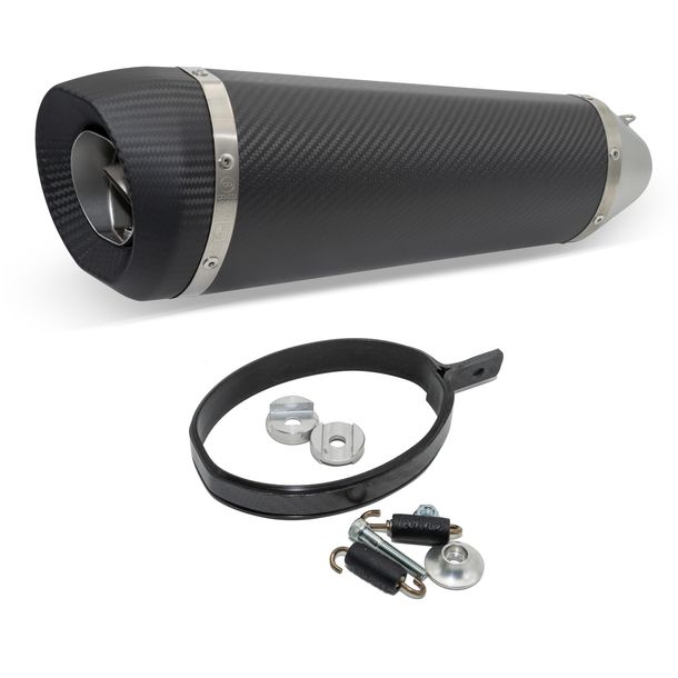 Kit silenziatore terminale universale LeoVince FACTORY S RACING Carbon, Ø 54mm, 350mm