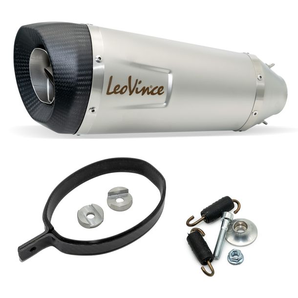 Endschalldämpfer Kit universal LeoVince FACTORY S RACING Edelstahl, Carbon Kappe, Ø 60mm, 270mm