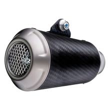 Uitlaatdemper Kit universeel LeoVince LV-10 RACING Carbon, RVS kap, Ø 54mm, links