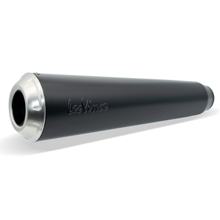 Silenziatore finale LeoVince CLASSIC RACER Black Edition omologato, acciaio inossidabile nero per Royal Enfield Classic / Meteor 350 anno 2021 - 2024 E5 / anno 2025 - 2026 E5+