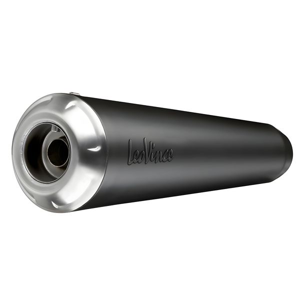 Endschalldämpfer LeoVince CLASSIC RACER RACING Black Edition Edelstahl schwarz für Royal Enfield Classic / Meteor 350 Bj. 2021 - 2024 E5