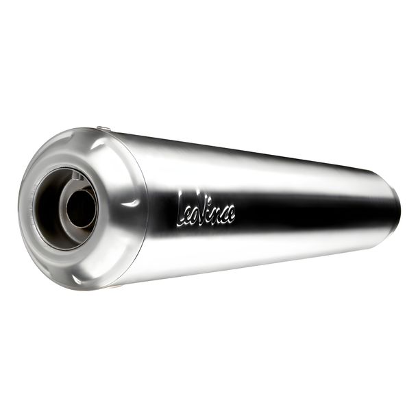 Rear silencer LeoVince CLASSIC RACER with approval, stainless steel for Royal Enfield Classic / Meteor 350 Model Year 2021 - 2024 E5 / Model Year 2025 - 2026 E5+