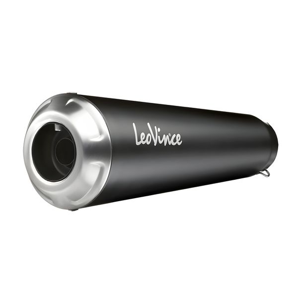Silenciador trasero LeoVince GP ONE con homologación, acero inoxidable negro para Royal Enfield Hunter 350 Año 2022 - 2024 E5