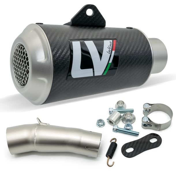 Silencieux d'échappement LeoVince LV-10 RACING Carbone, capuchon en acier inoxydable pour CF Moto 450 SS / SR Année 2023 - 2024 E5