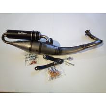 Gebraucht, Auspuffanlage LeoVince Komplettanlage HAND MADE TT Black Edition, Aluminium schwarz, mit Zulassung für Aprilia SR 50 Sport PRO i.e. 03 / SR 50 R Factory Mot. Piaggio 04-12 / Gilera Runner SP 50 Vergaster / Piaggio NRG 50 Power DD