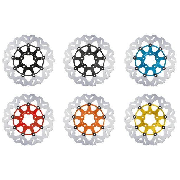 Disque de frein Galfer DF835CWUY WAVE® avec homologation ECE R90, flottant avant 300x5mm pour Harley Davidson CVO Limited FLHTKSE FLSB Sport Glide FXBRS Softail Breakout FXDBI EFI Année 2005 - 2024 - Farbe: Orange