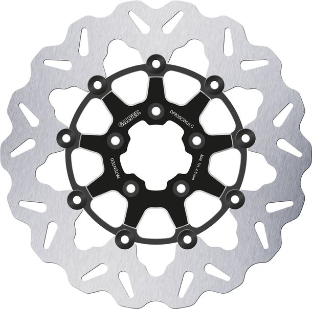 Brake disc Galfer DF835CWUY WAVE® with ECE R90 approval, floating front 300x5mm for Harley Davidson CVO Limited FLHTKSE FLSB Sport Glide FXBRS Softail Breakout FXDBI EFI Year 2005 - 2024 - Farbe: Orange