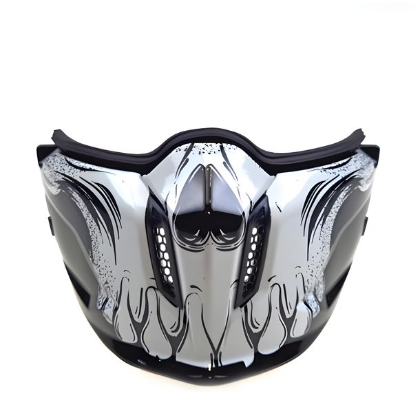 Mentonnière « Click » blanche Streetfighter Darkness de MT Helmets