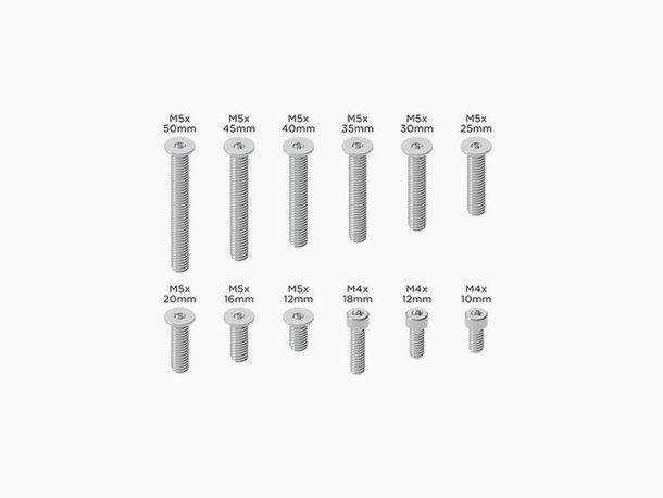 Schrauben Set Quad Lock® M4x10/12mm M5x12/16/18/20/25/35/50mm