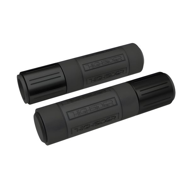 Empuñadura de manillar de goma Highsider Conero de 7/8 pulgadas, 22,2 mm, 132 mm, negra