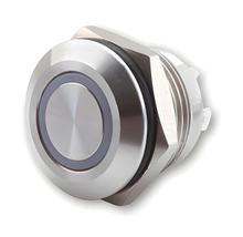Pulsador M12 de acero inoxidable Highsider con anillo de luz LED de varios colores