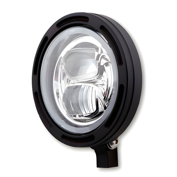 Scheinwerferrahmen Highsider Typ 7 R2 5 ¾ Zoll schwarz LED untere Befestigung