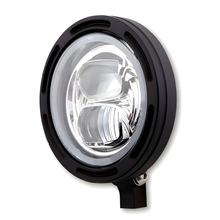 Cadre de phare Highsider type 7 R2 5 ¾ pouces à LED noire montage inférieur