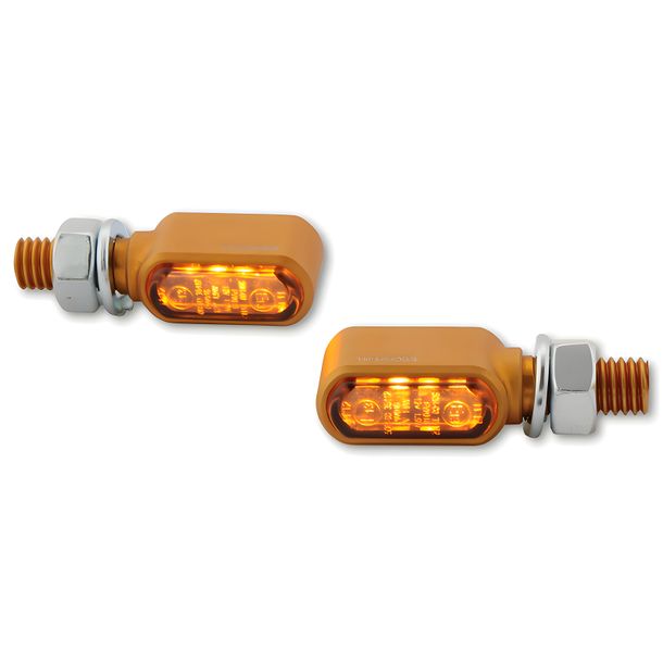 Blinker Highsider Little Bronx CNC in vetro colorato dorato
