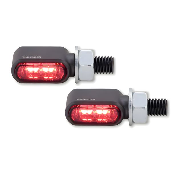 Coppia di luci di stop posteriori Highsider CNC Light Little Bronx 3in1 in titanio colorato