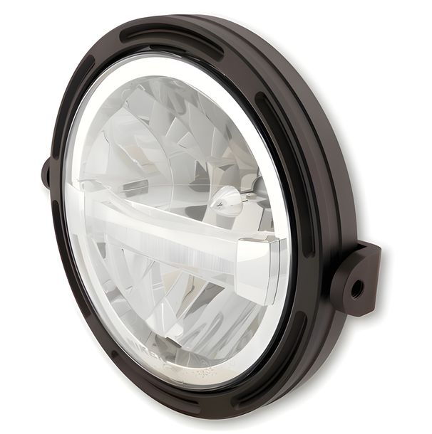 Scheinwerferrahmen Highsider Typ 4 R1 7 Zoll LED schwarz seitliche Montage