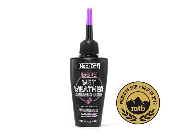 Olio lubrificante per catene in ceramica per bici elettriche Muc-Off per condizioni umide, 50 ml