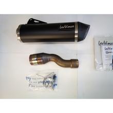 Occasion, silencieux d'échappement LeoVince SLIP-ON SBK EVO, acier inoxydable noir, embout en carbone, avec catalyseur, avec homologation pour Husqvarna 701 Enduro / Supermoto