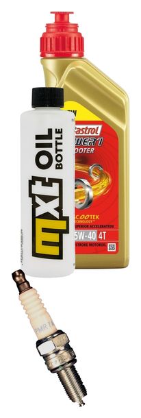 Inspektionspaket 1L 5W-40 + Ölfilter + 1x Zündkerze für Aprilia Sportcity ONE 50 ccm