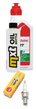 Inspektionspaket 1L 2-Takt-Öl + 1x Zündkerze für Keeway Swan, Itteco PT Generic Race GT XOR2 Competition Toxic Ride Paradise Explorer Cracker Cool Bj. 08 - 2015