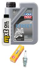 Inspektionspaket 1L 2-Takt-Öl + 1x Zündkerze für Aprilia SR Motard AC 50 ccm