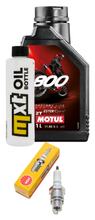 Inspektionspaket 1L 2-Takt-Öl + 1x Zündkerze für SYM Jet, Hyosung SF B Racing Kymco Cobra CPI Tenesse Fiddle Oliver Fancy Mask Top Boy Popcorn Spacer Bj. 2000 - 2003