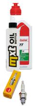 Inspektionspaket 1L 2-Takt-Öl + 1x Zündkerze für Derbi Hunter 50 ccm