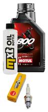 Paquete de inspección de aceite de 2 tiempos de 1 litro y 1 bujía para Derbi Hunter 50 ccm