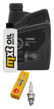 Paquete de inspección de aceite de 2 tiempos de 1 litro y 1 bujía para Derbi Hunter 50 ccm