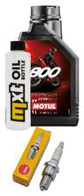 Inspektionspaket 1L 2-Takt-Öl + 1x Zündkerze für Derbi Predator LC 50 ccm