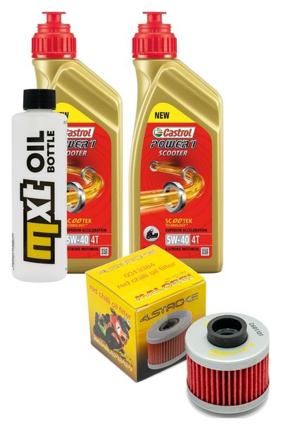 Inspektionspaket 2L 5W-40 + Ölfilter + 1x Zündkerze für Aprilia Leonardo 125 ccm