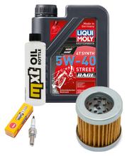 Paquete de inspección 1L 5W-40 + filtro de aceite + 1x bujía para Aprilia Mojito 125 ccm